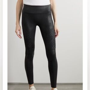 SPANX Moto faux stretch-leather leggings